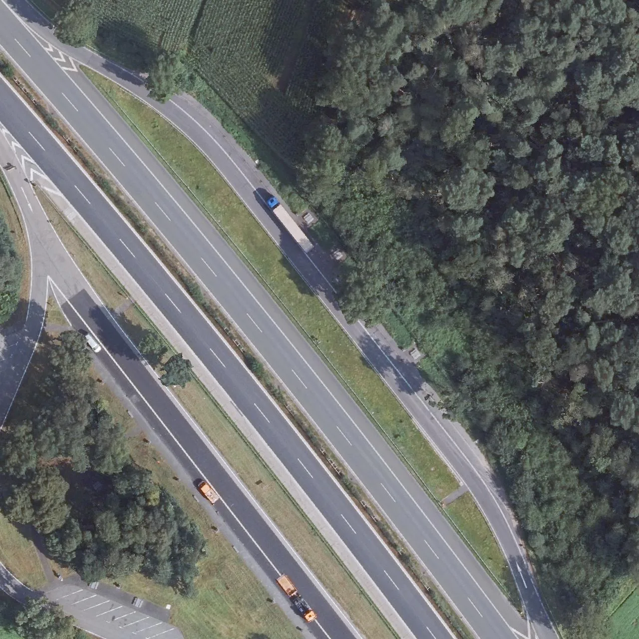 Aerial photo (orthophoto) of truck parking Esselt from 2024