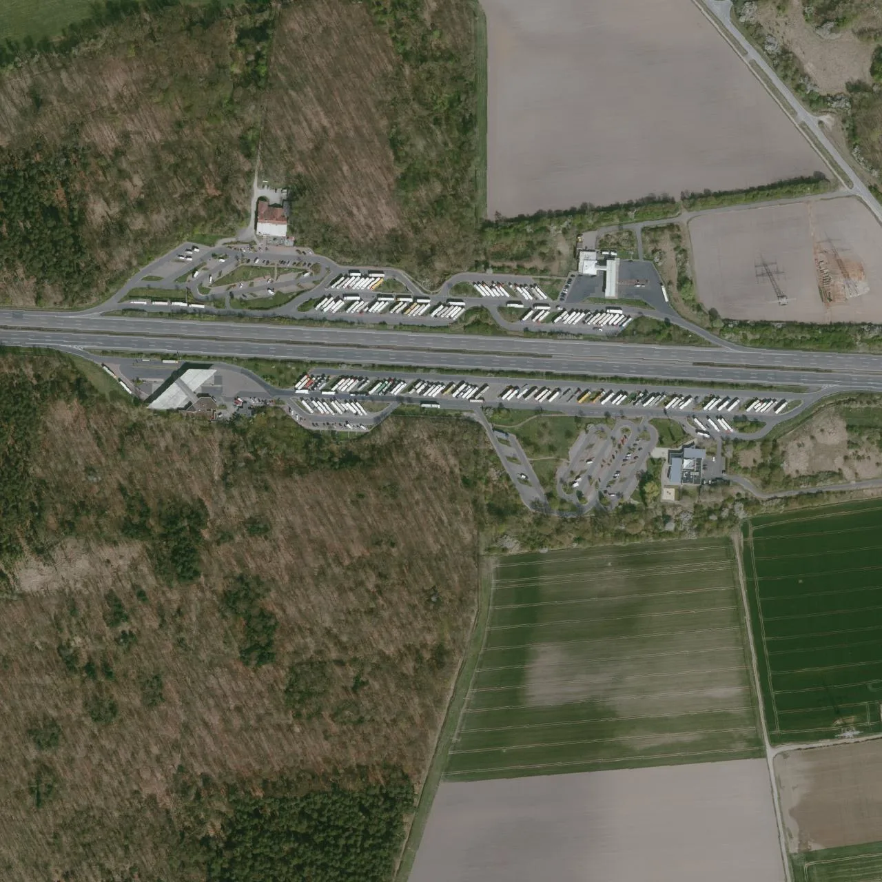 Aerial photo (orthophoto) of truck parking Zweidorfer Holz Süd from 2025