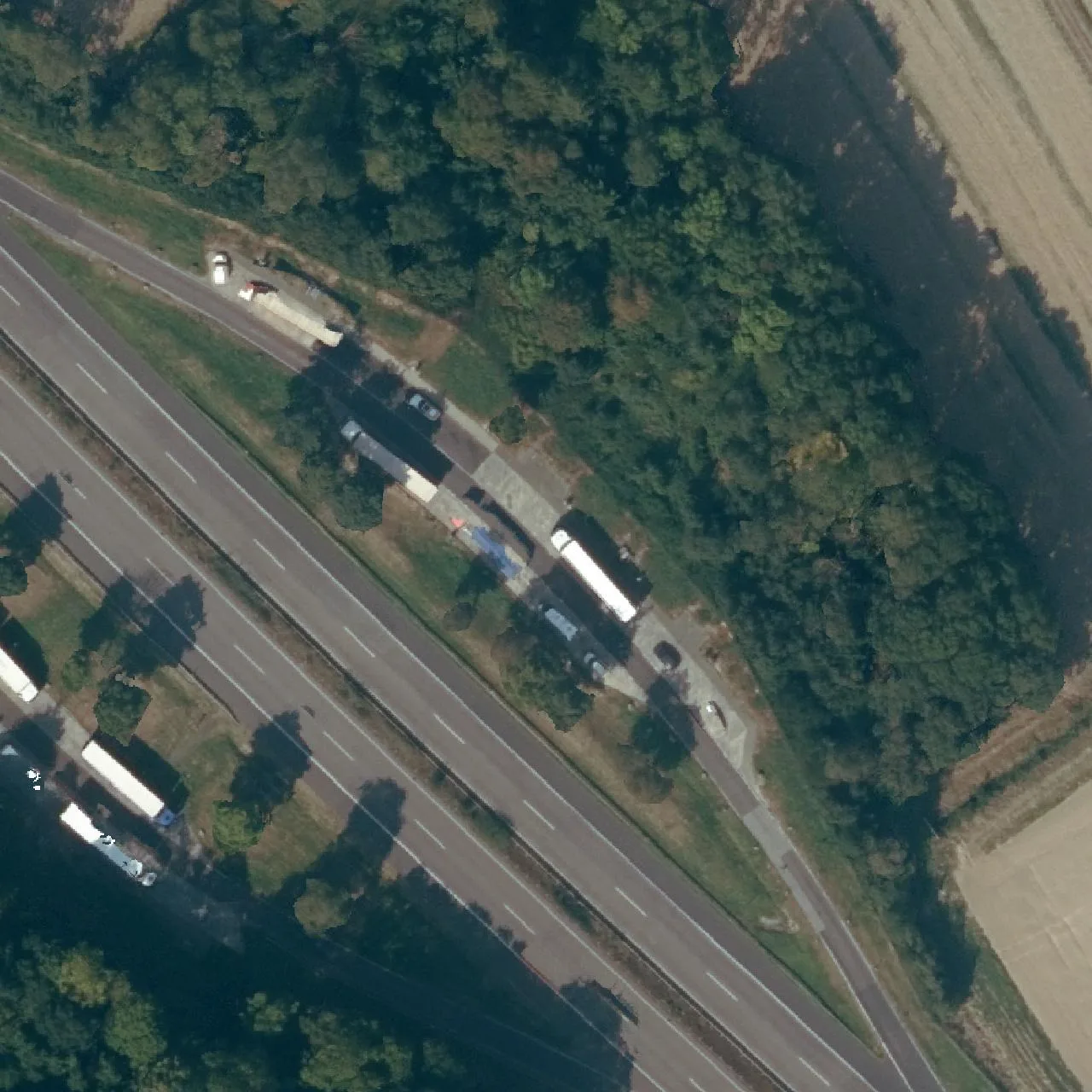 Aerial photo (orthophoto) of truck parking Roterain Nord from 2024