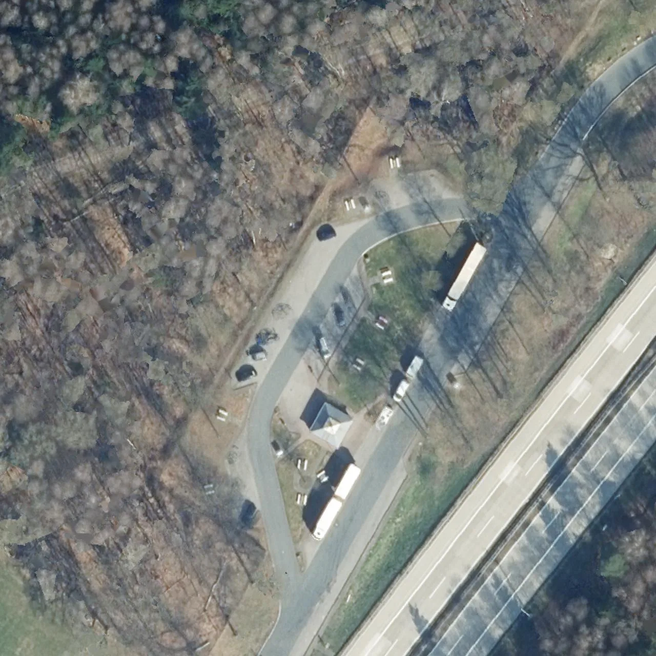 Aerial photo (orthophoto) of truck parking Steinbach West from 2025