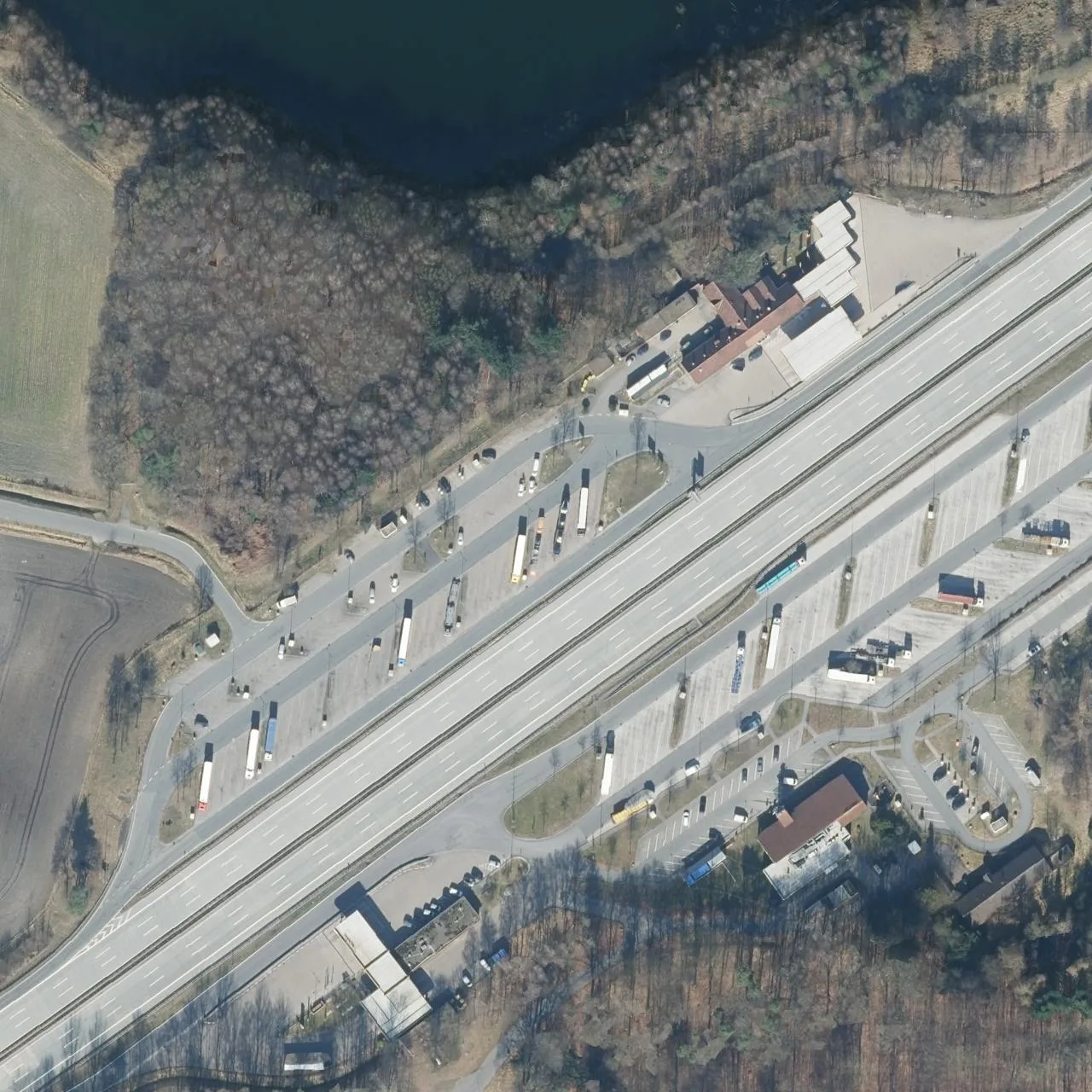 Aerial photo (orthophoto) of truck parking Ostetal Nord from 2024