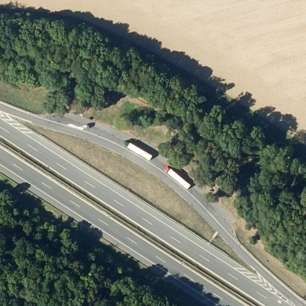 Aerial photo (orthophoto) of truck parking Schwemmelsbach from 2023