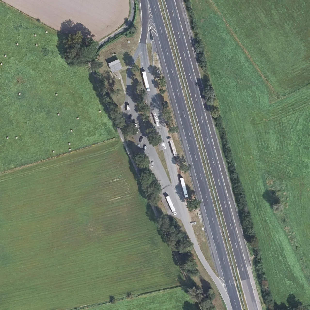 Aerial photo (orthophoto) of truck parking Kranekamp from 2024