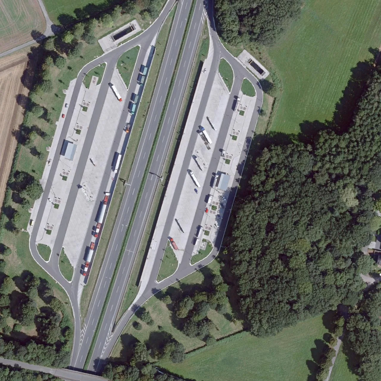 Aerial photo (orthophoto) of truck parking Speckhorn (West) from 2024