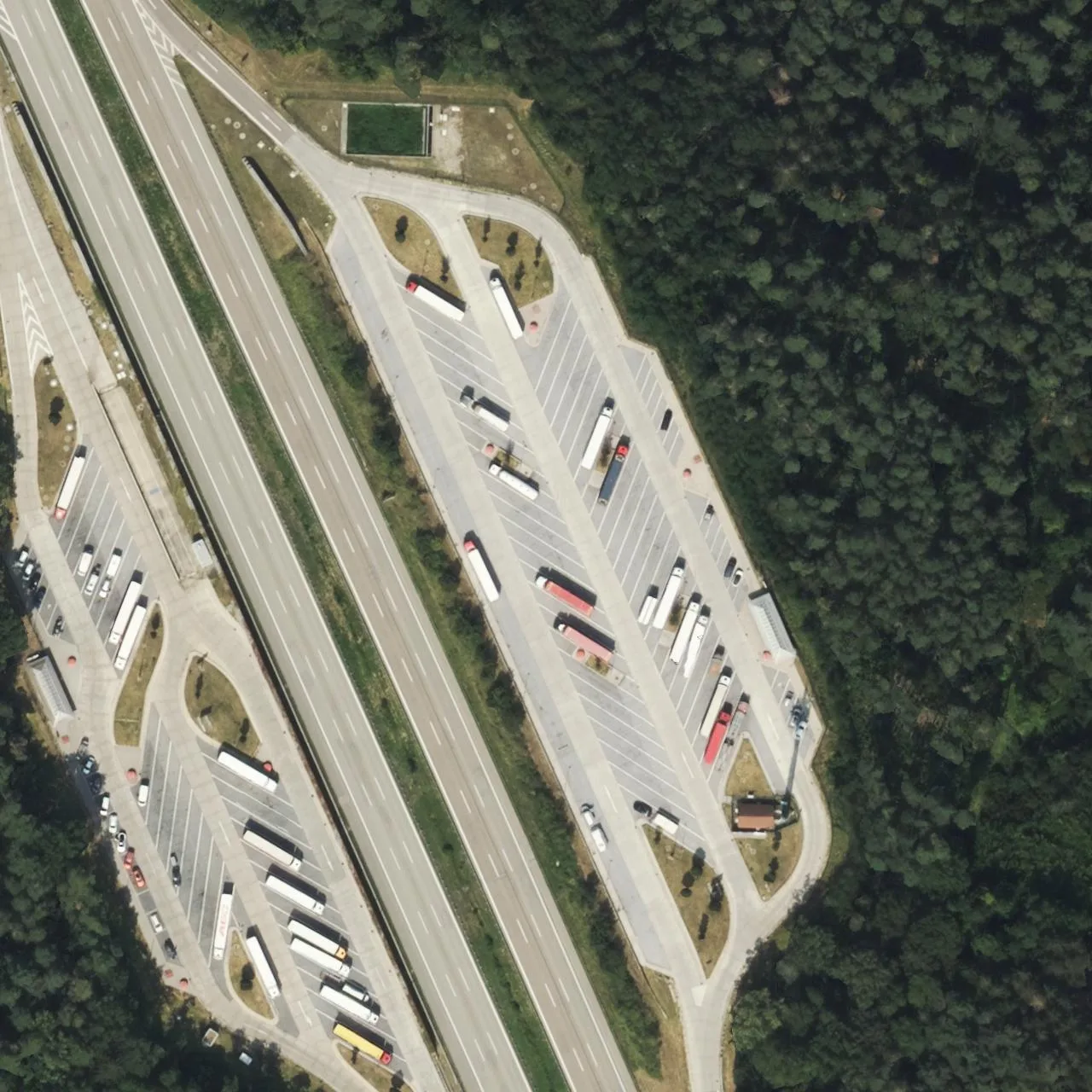 Aerial photo (orthophoto) of truck parking Baarer Weiher Ost from 2022