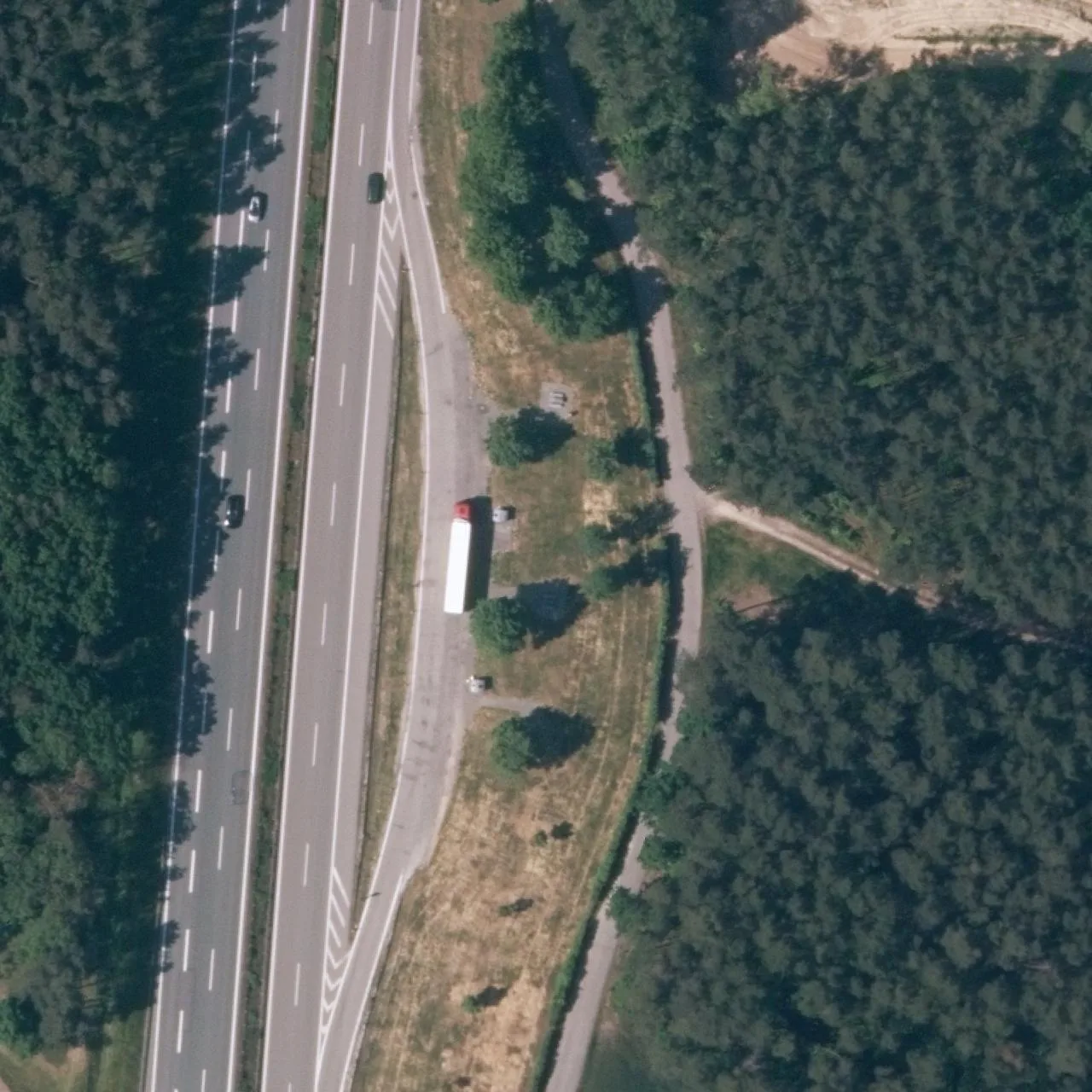 Aerial photo (orthophoto) of truck parking Freihöls Ost from 2023