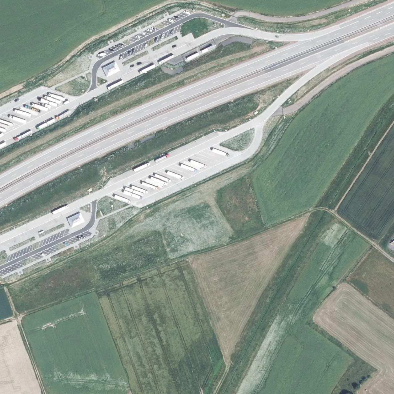 Aerial photo (orthophoto) of truck parking Diebachsgraben Ost from 2022