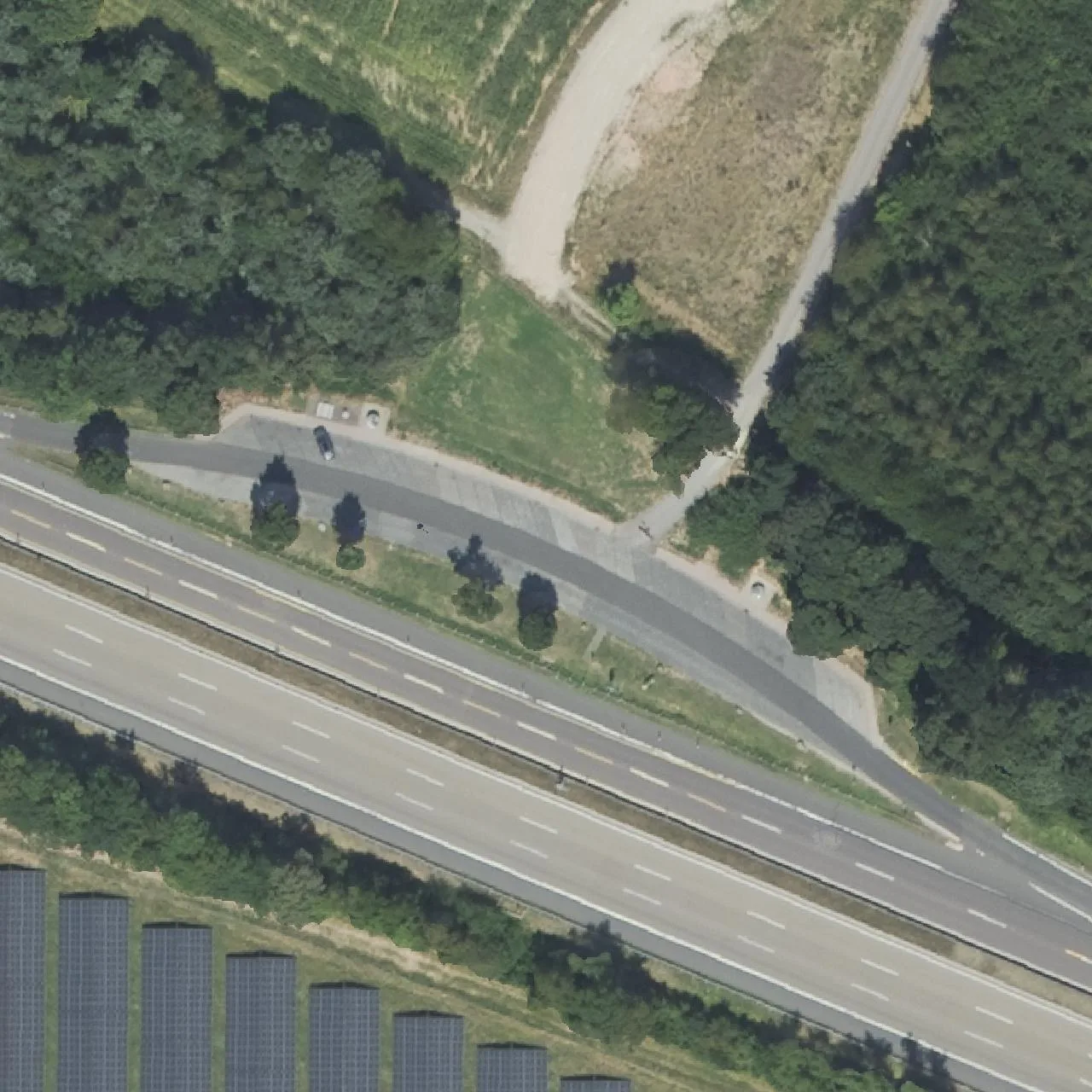 Aerial photo (orthophoto) of truck parking Richtgraben from 2024