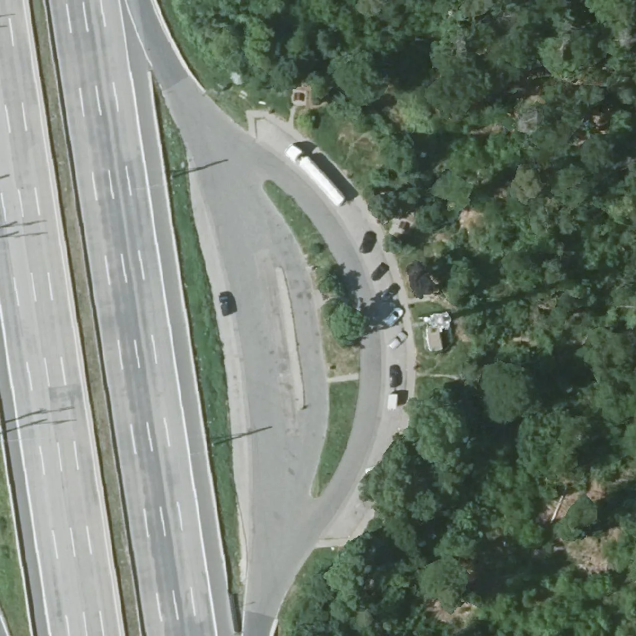 Aerial photo (orthophoto) of truck parking Bornbruch Ost from 2023