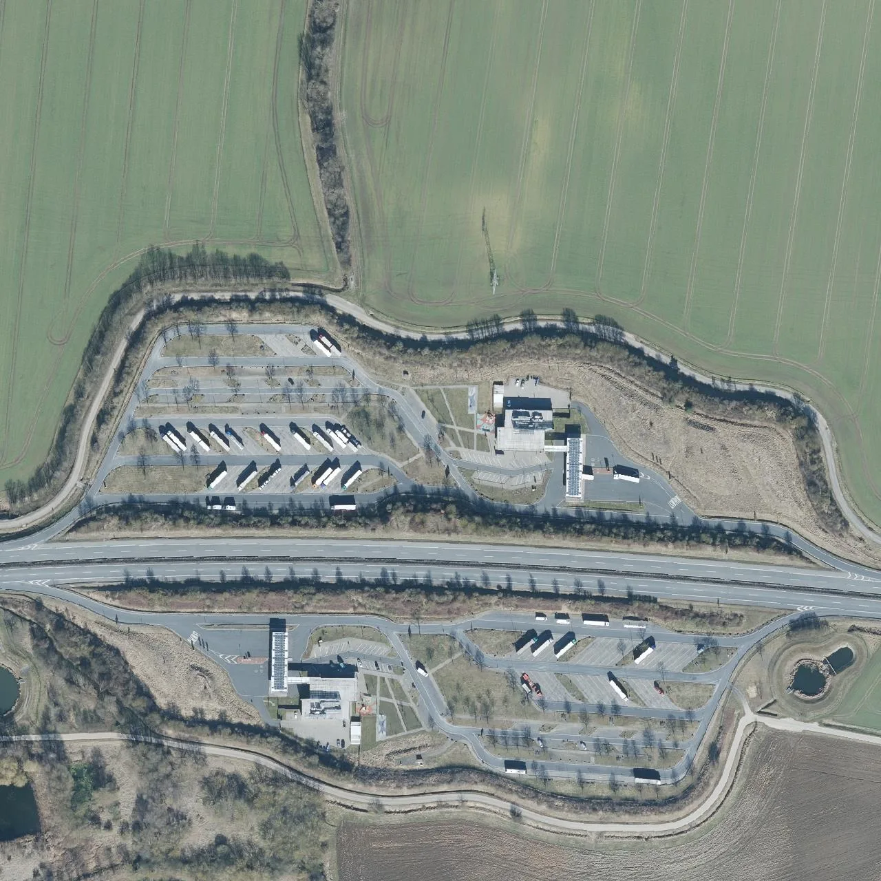 Aerial photo (orthophoto) of truck parking Eichsfeld Nord from 2025