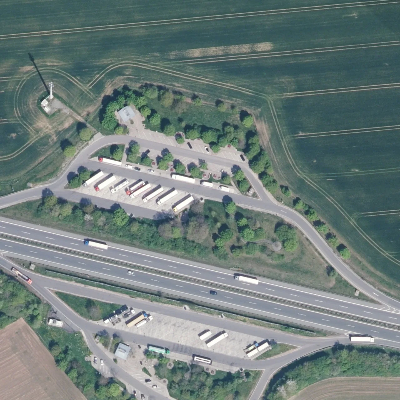 Aerial photo (orthophoto) of truck parking Waldkirchen Nord from 2023