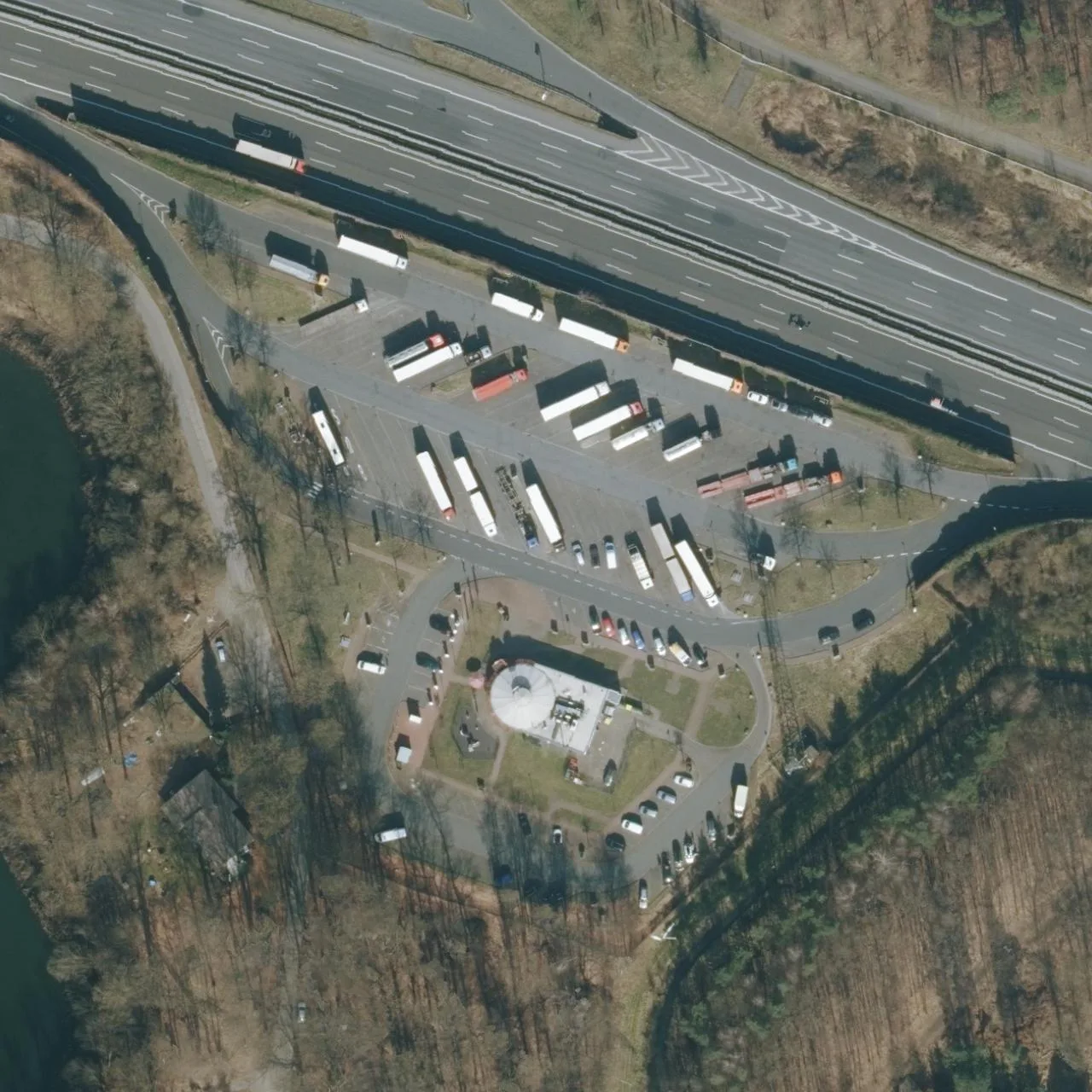 Aerial photo (orthophoto) of truck parking Lehrter See Süd from 2025