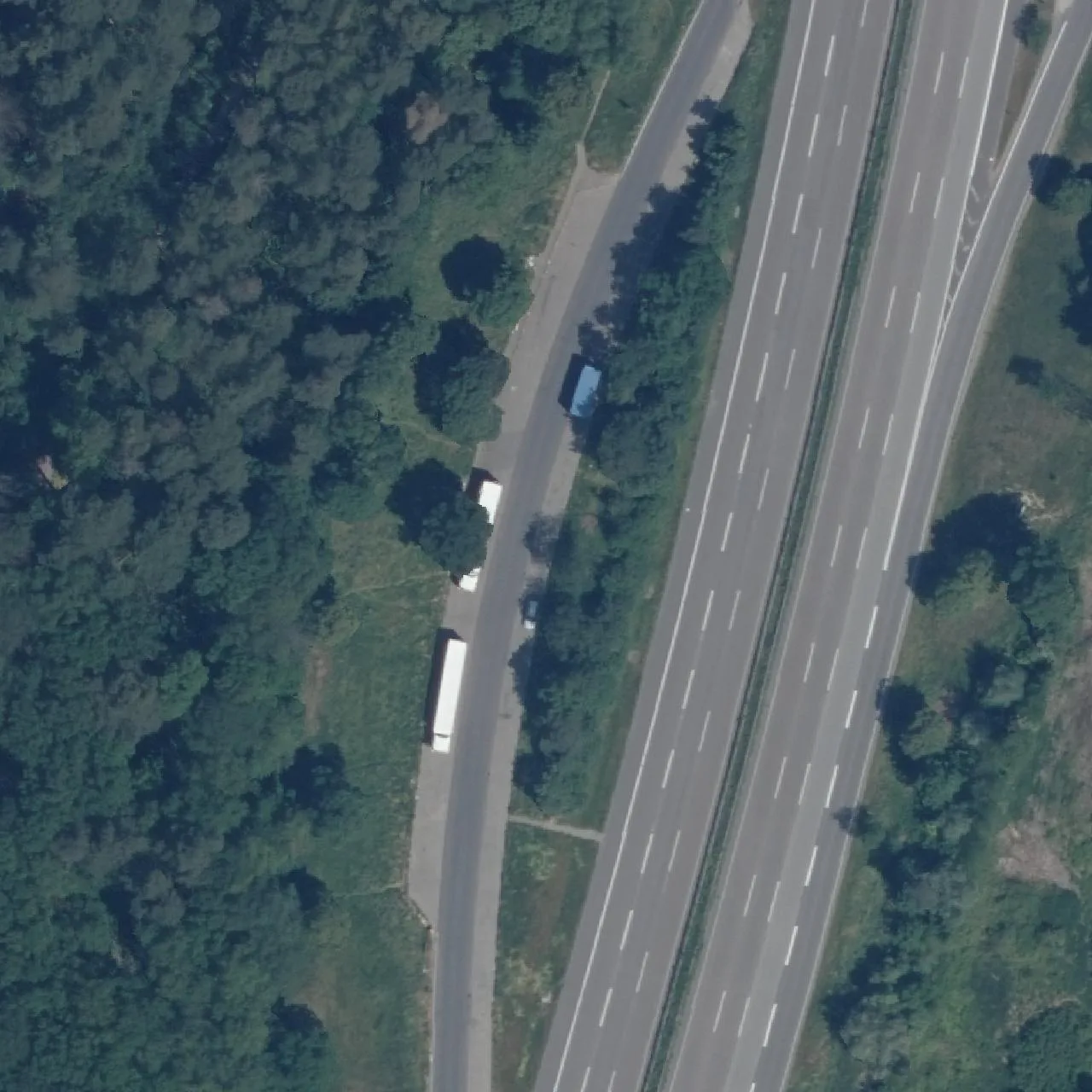 Aerial photo (orthophoto) of truck parking Buchrain West from 2023