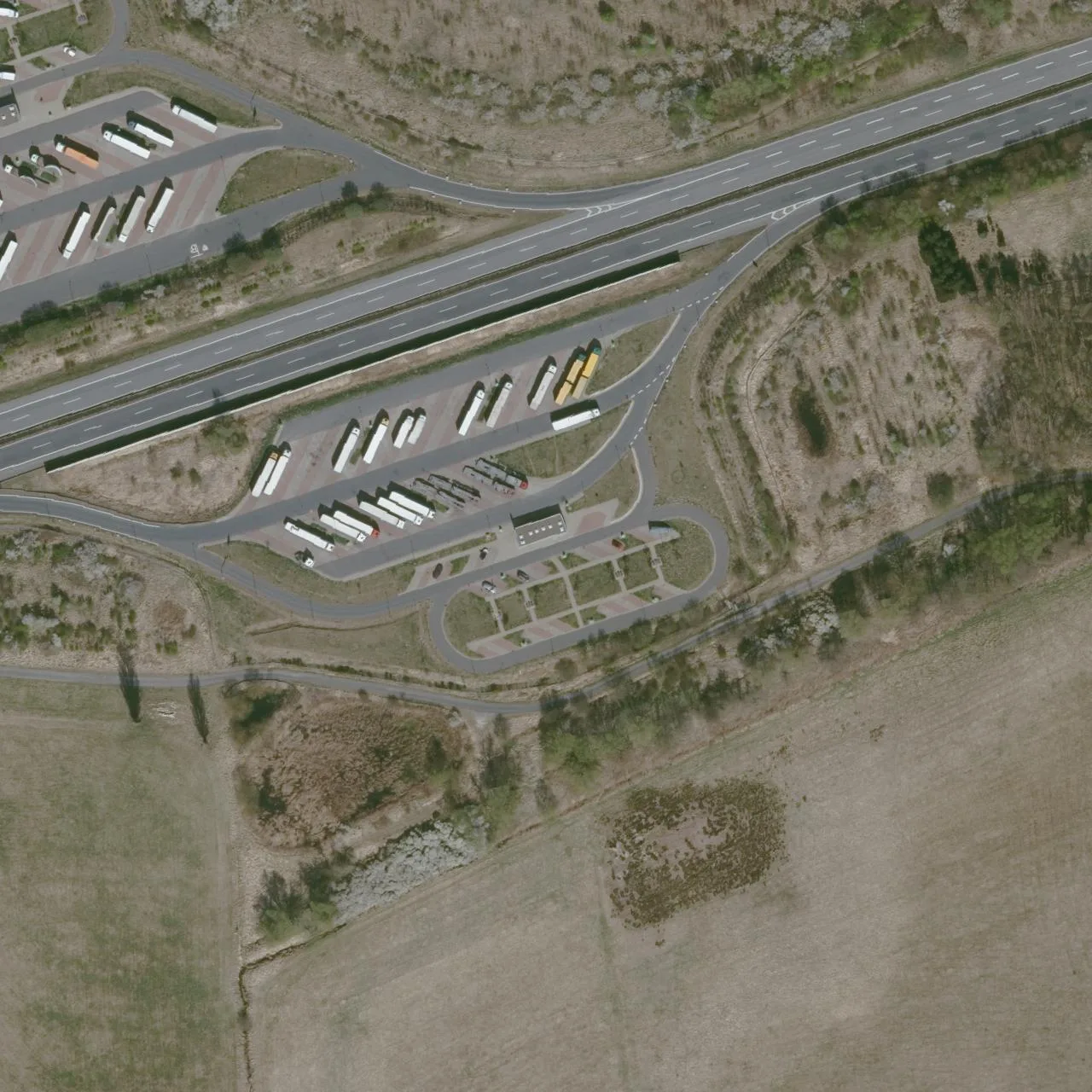 Aerial photo (orthophoto) of truck parking Herzogsberge Süd from 2025