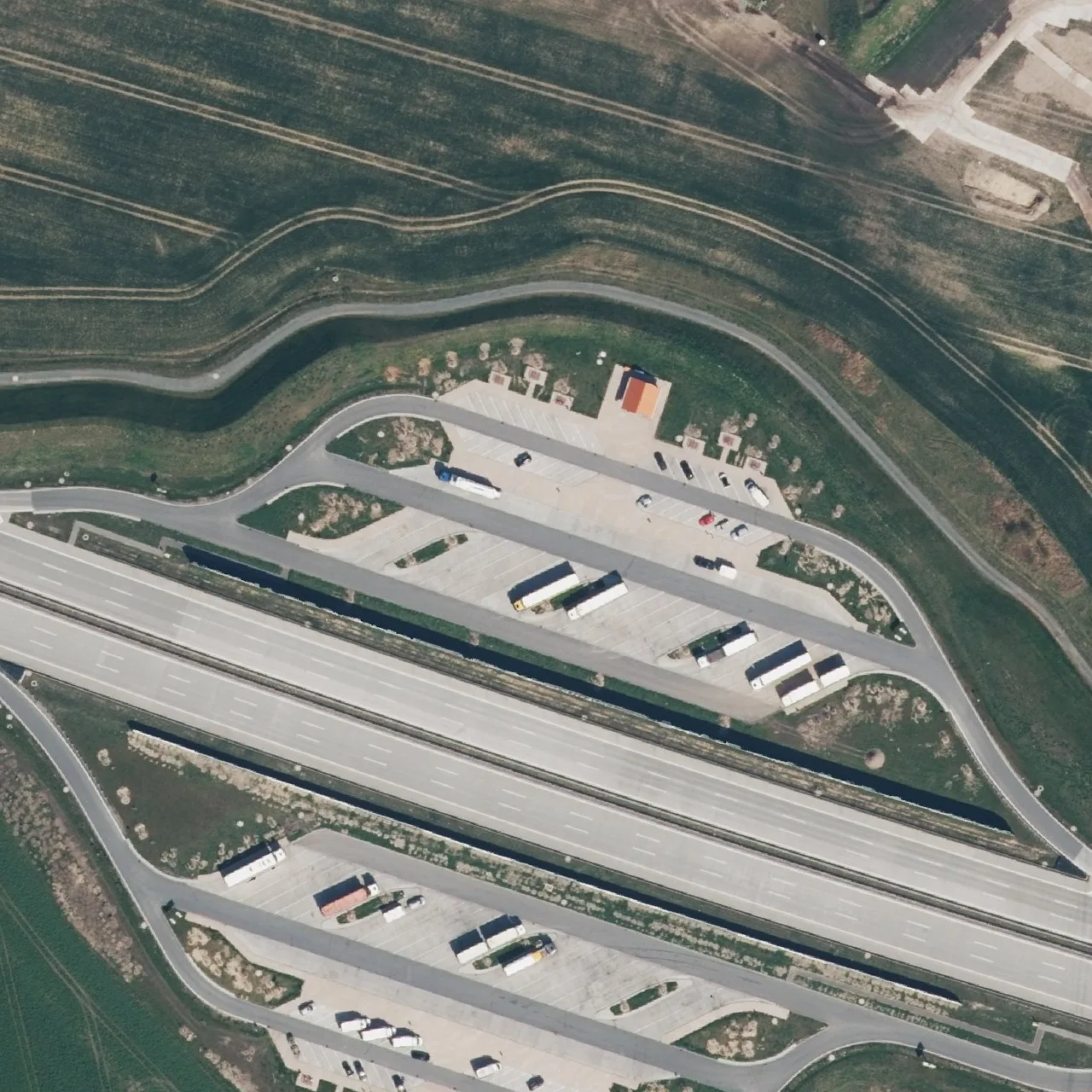 Aerial photo (orthophoto) of truck parking Kappgraben Nord from 2023