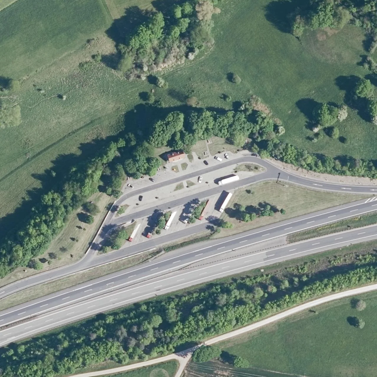 Aerial photo (orthophoto) of truck parking Spitzberg Nord from 2025