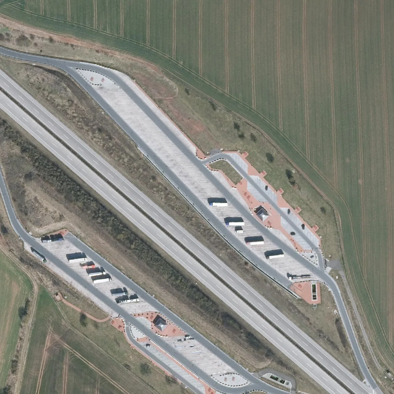 Aerial photo (orthophoto) of truck parking Kesselberg Nord from 2025