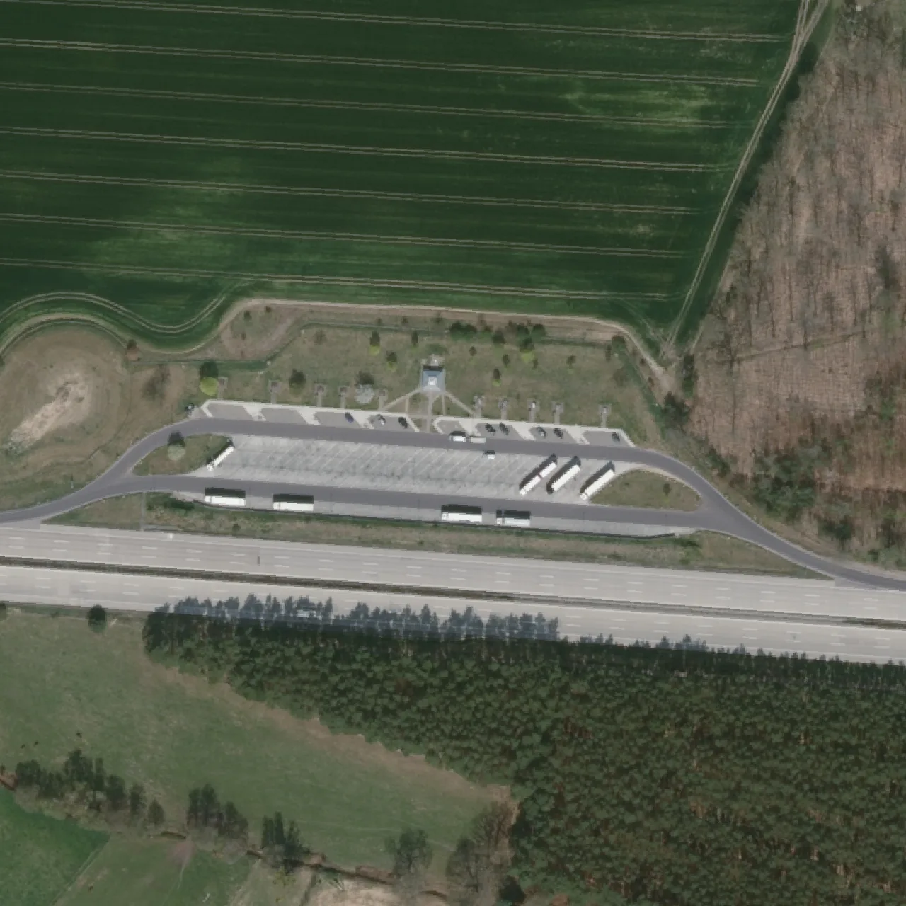Aerial photo (orthophoto) of truck parking Ihlegrund Nord from 2025