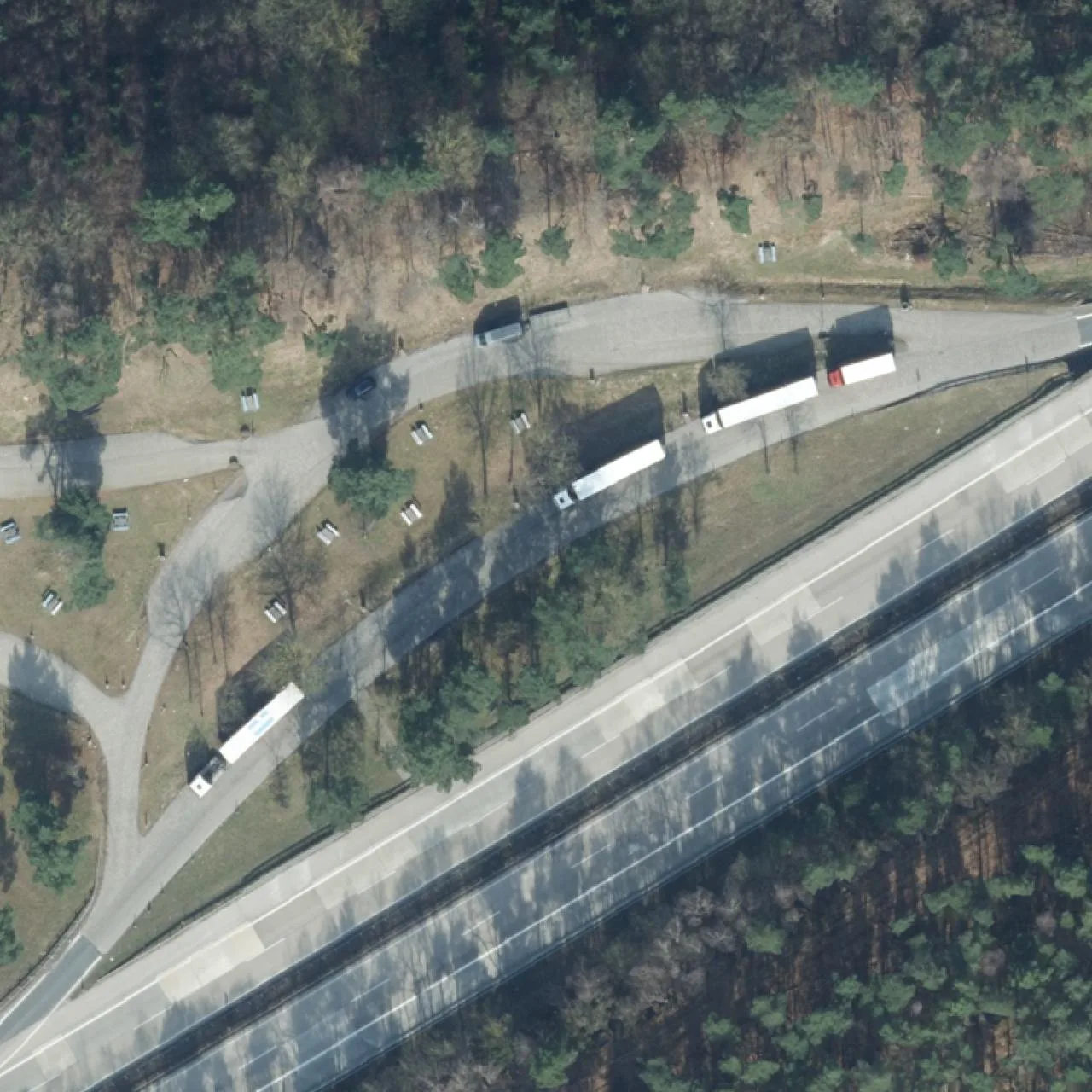 Aerial photo (orthophoto) of truck parking Ni18 Nord bei km 129,0  from 2023