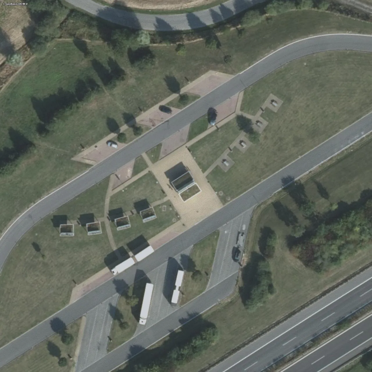 Aerial photo (orthophoto) of truck parking Quellental Nord from 2024