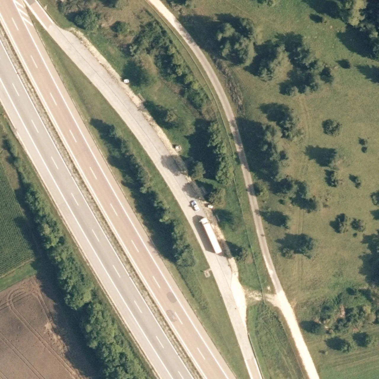 Aerial photo (orthophoto) of truck parking Kalkhofen (wird aufgelassen)  from 2025