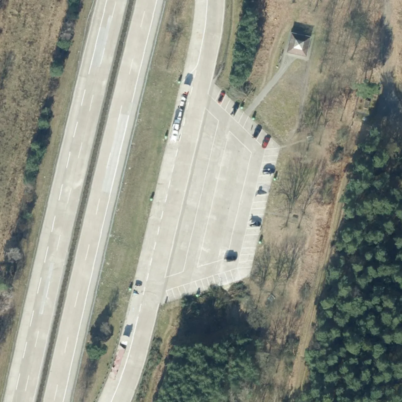 Aerial photo (orthophoto) of truck parking Ahlhorn Ost from 2025