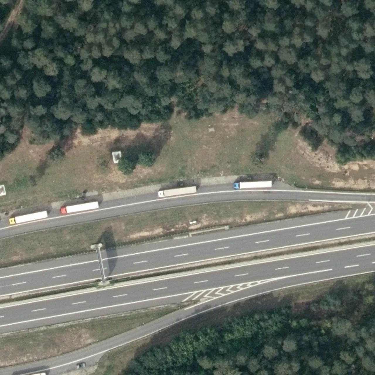 Aerial photo (orthophoto) of truck parking Röthenbach from 2023