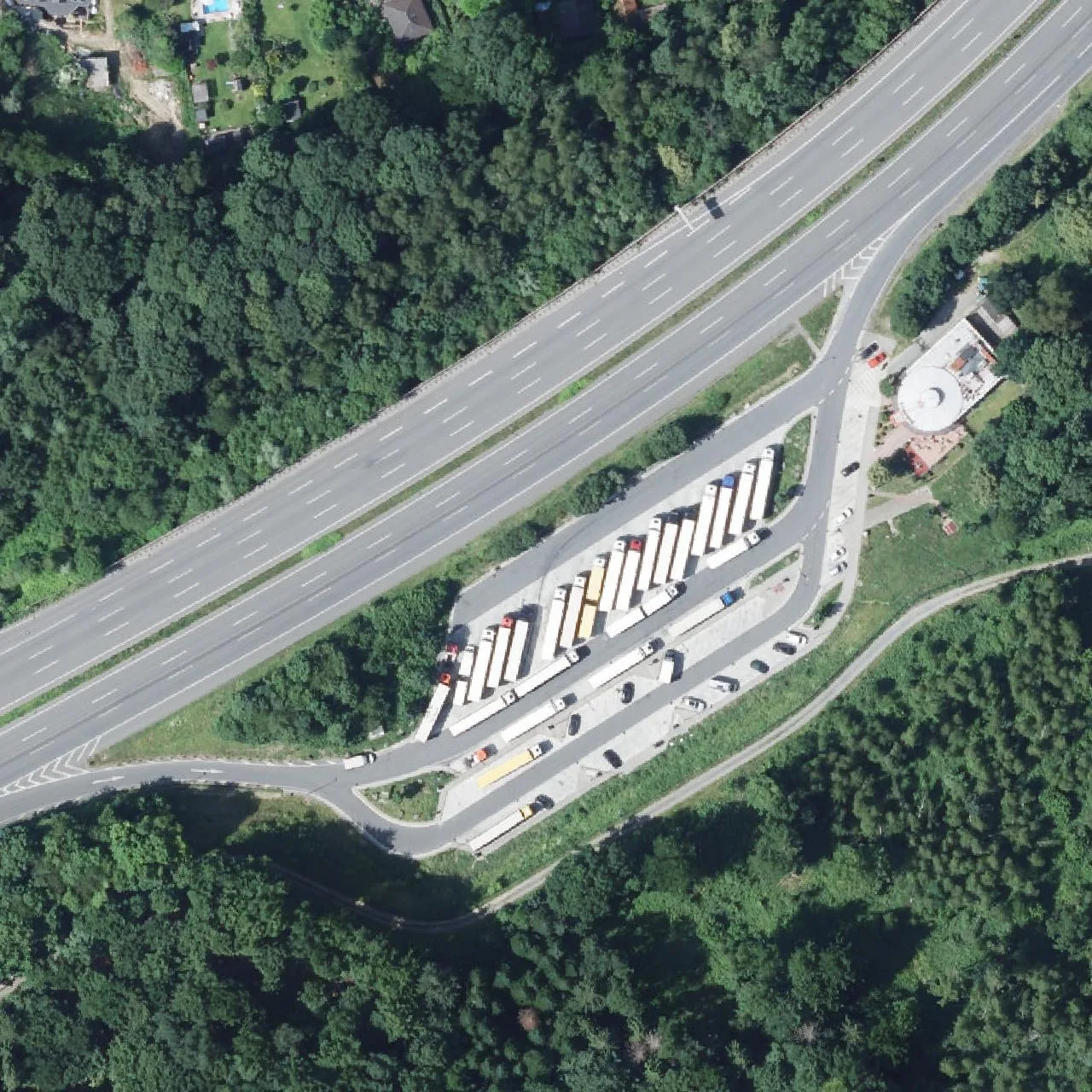 Aerial photo (orthophoto) of truck parking Kucksiepen from 2023