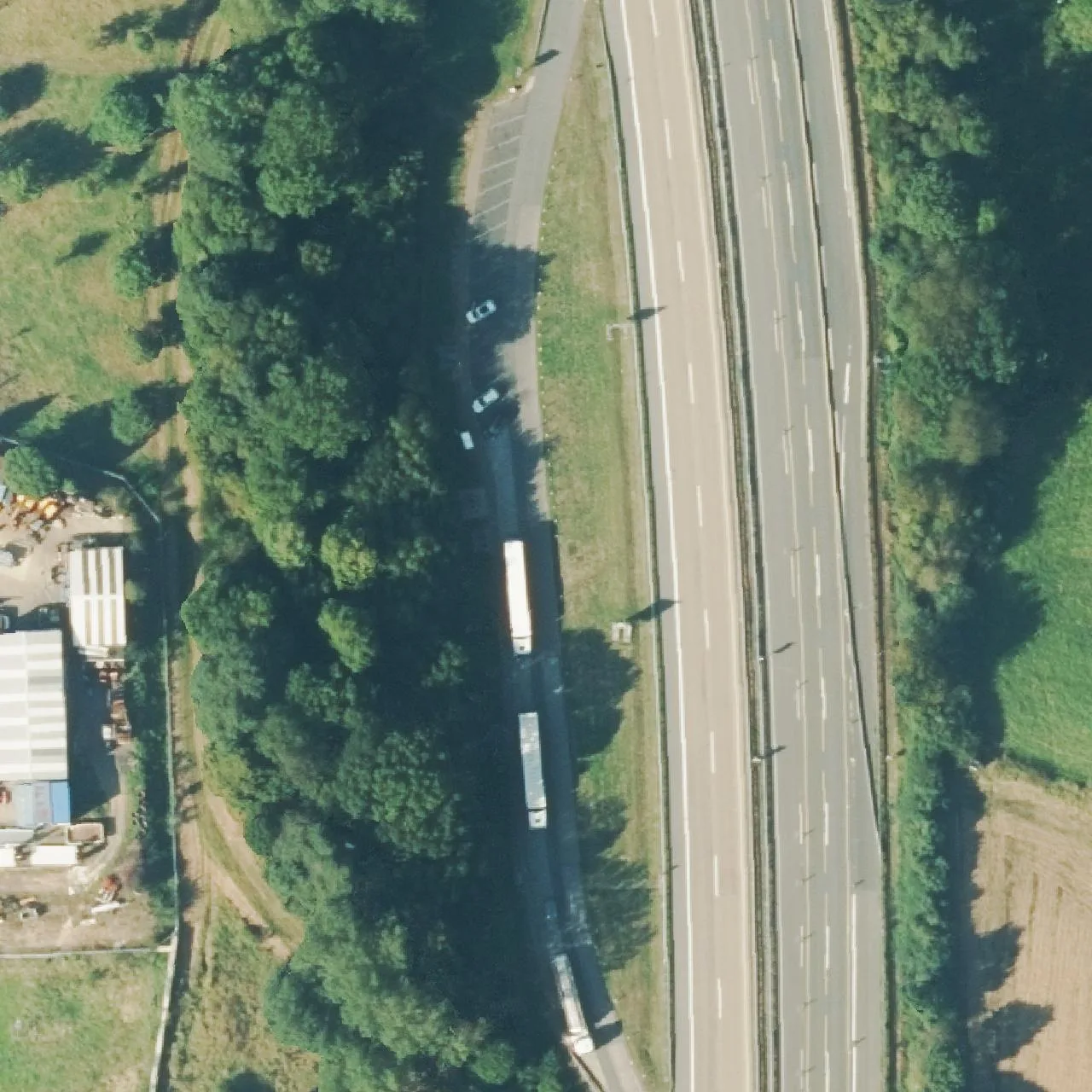 Aerial photo (orthophoto) of truck parking Am Ebersbach from 2024