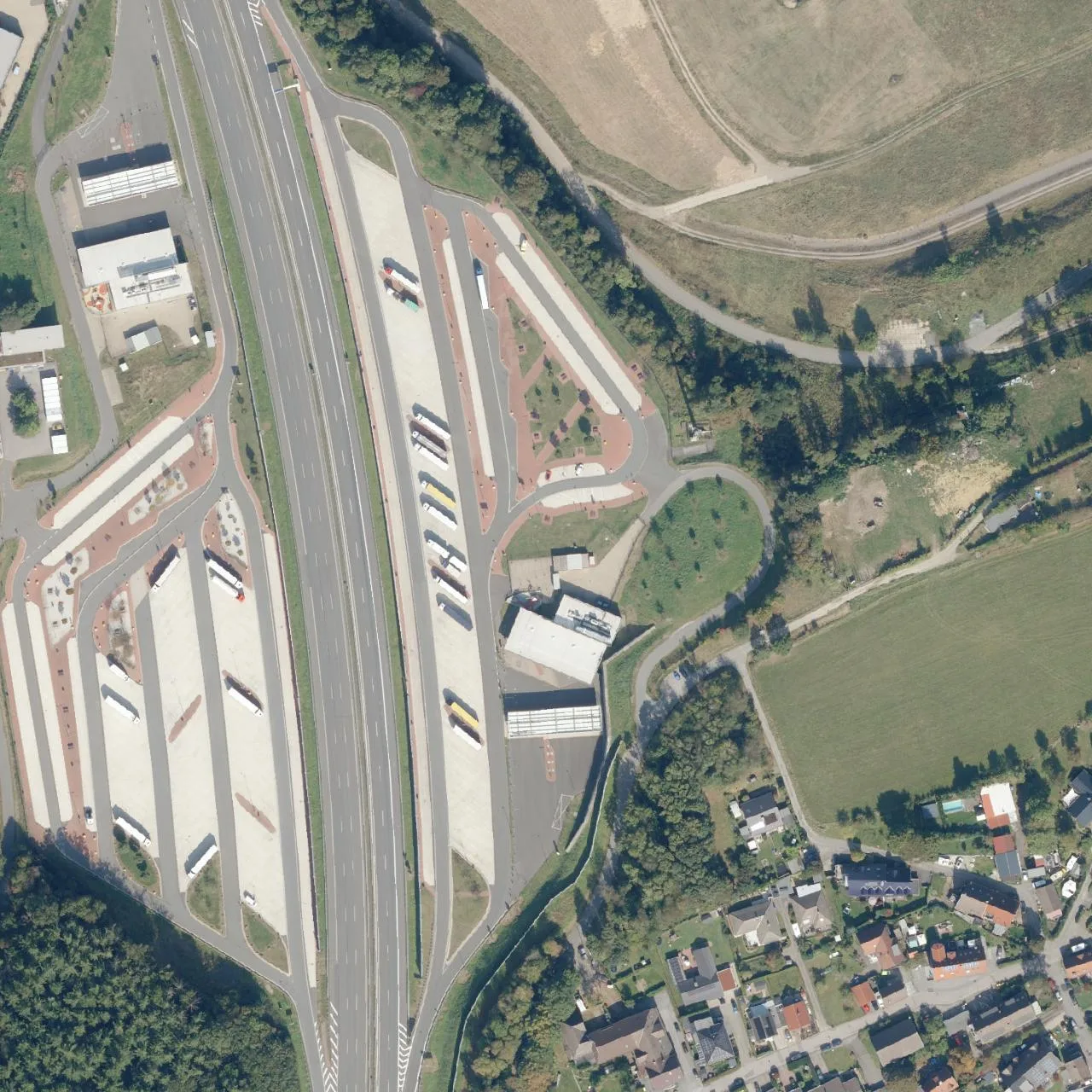 Aerial photo (orthophoto) of truck parking Sauerland Ost from 2023