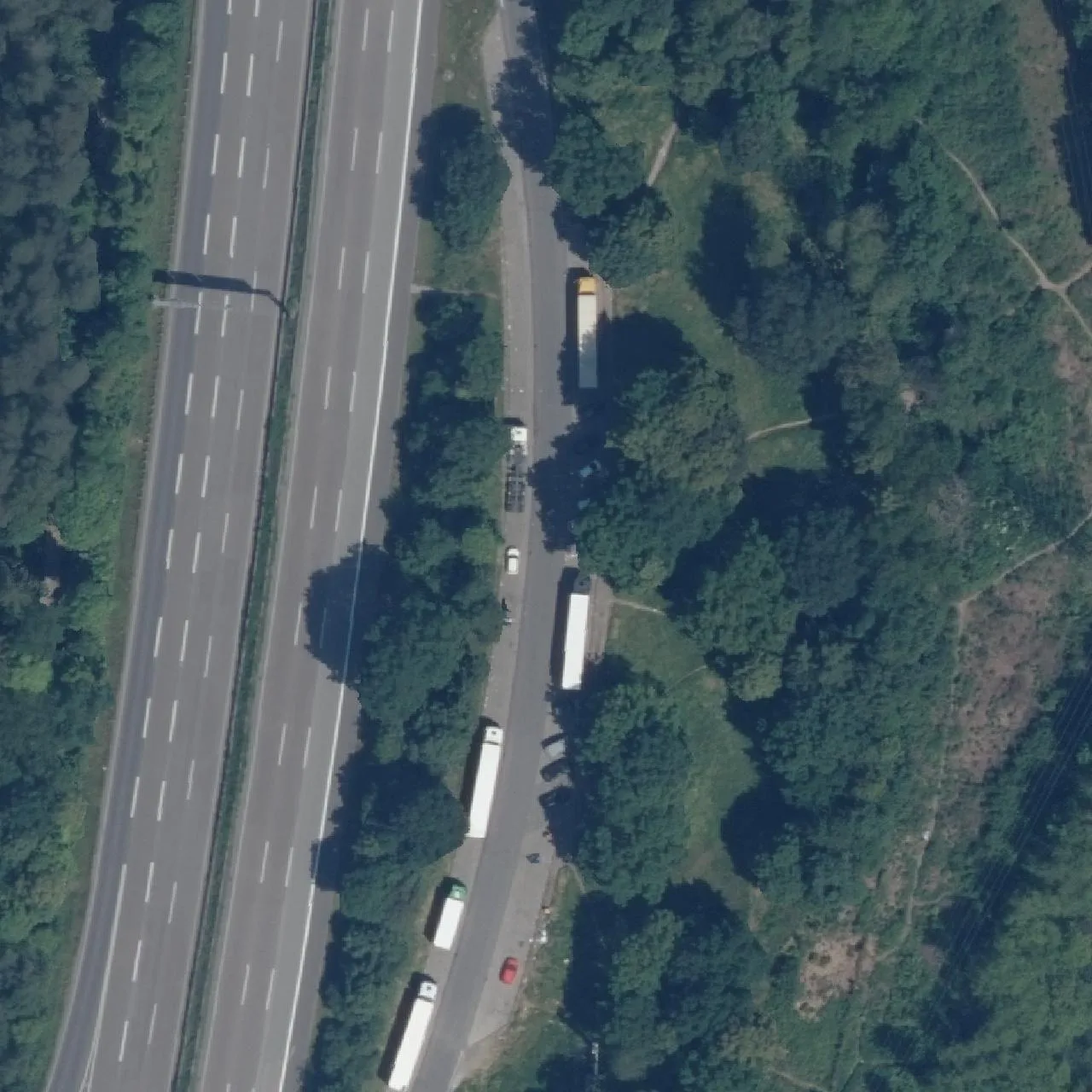 Aerial photo (orthophoto) of truck parking Buchrain Ost from 2023