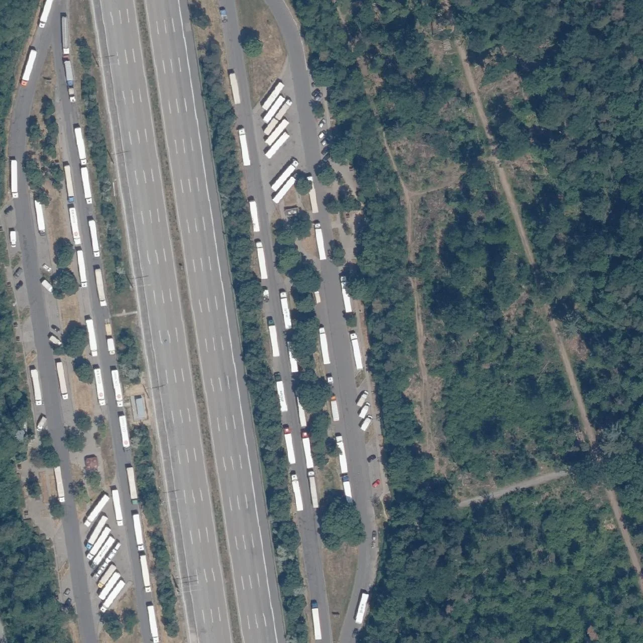 Aerial photo (orthophoto) of truck parking Kaiserstein from 2023