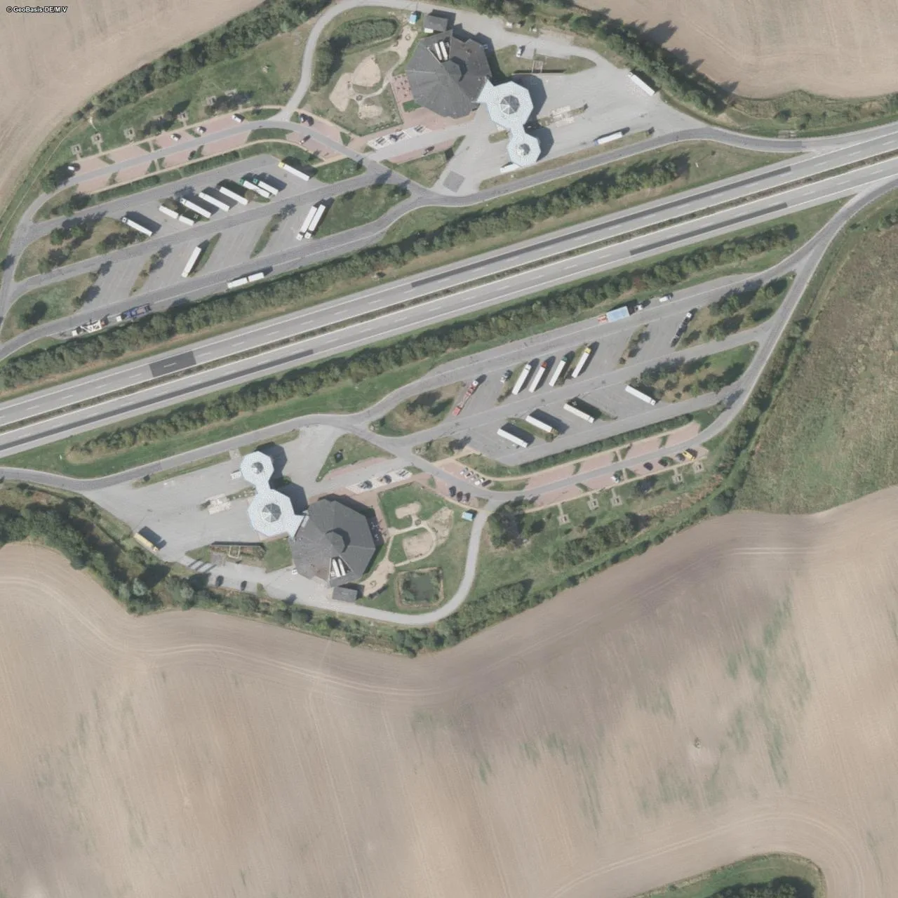 Aerial photo (orthophoto) of truck parking Fuchsberg Süd from 2024