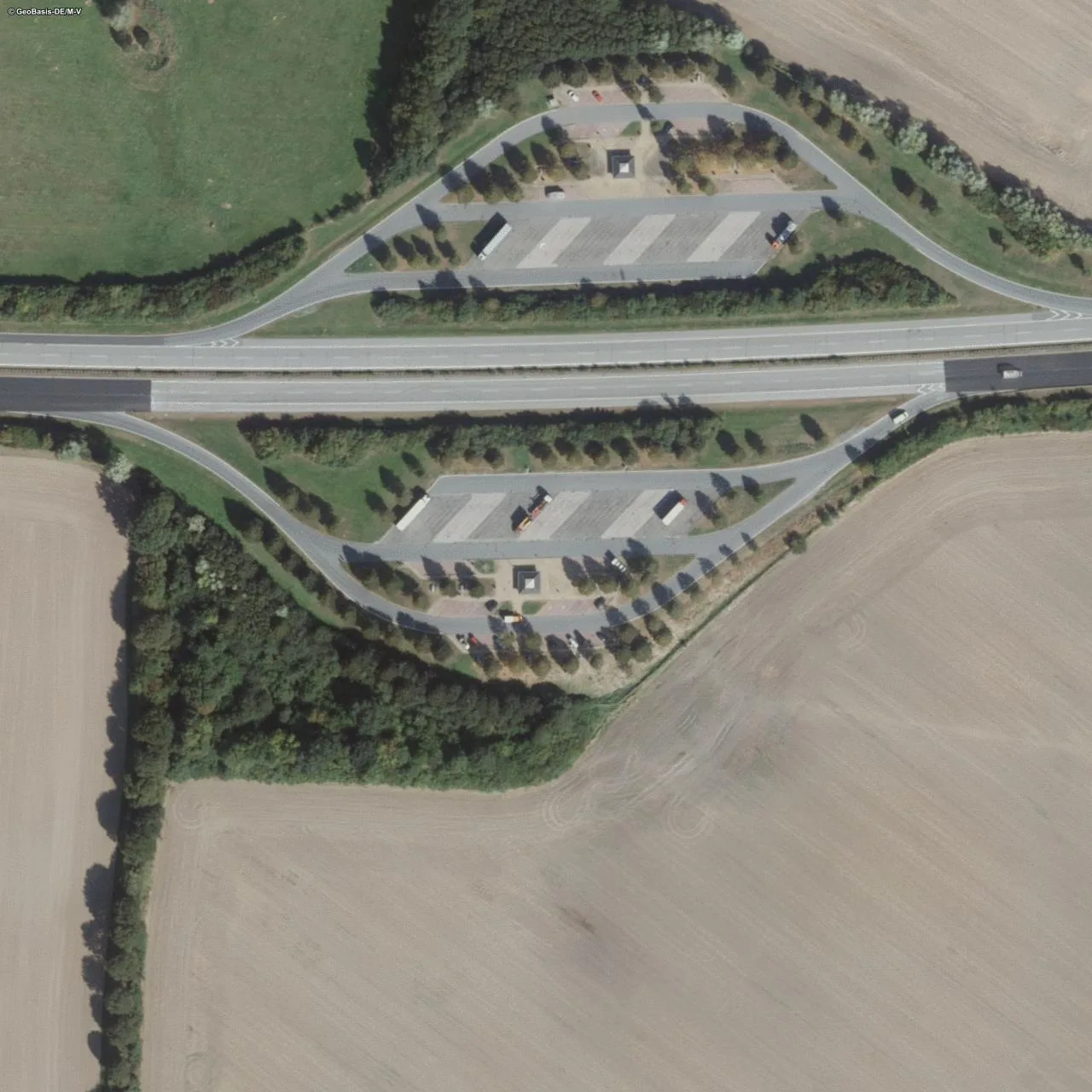 Aerial photo (orthophoto) of truck parking Bretthäger Wisch Süd from 2024