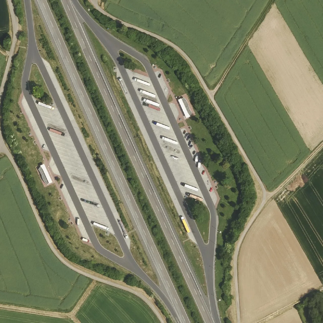 Aerial photo (orthophoto) of truck parking Auf der Pfingstweide Ost from 2023