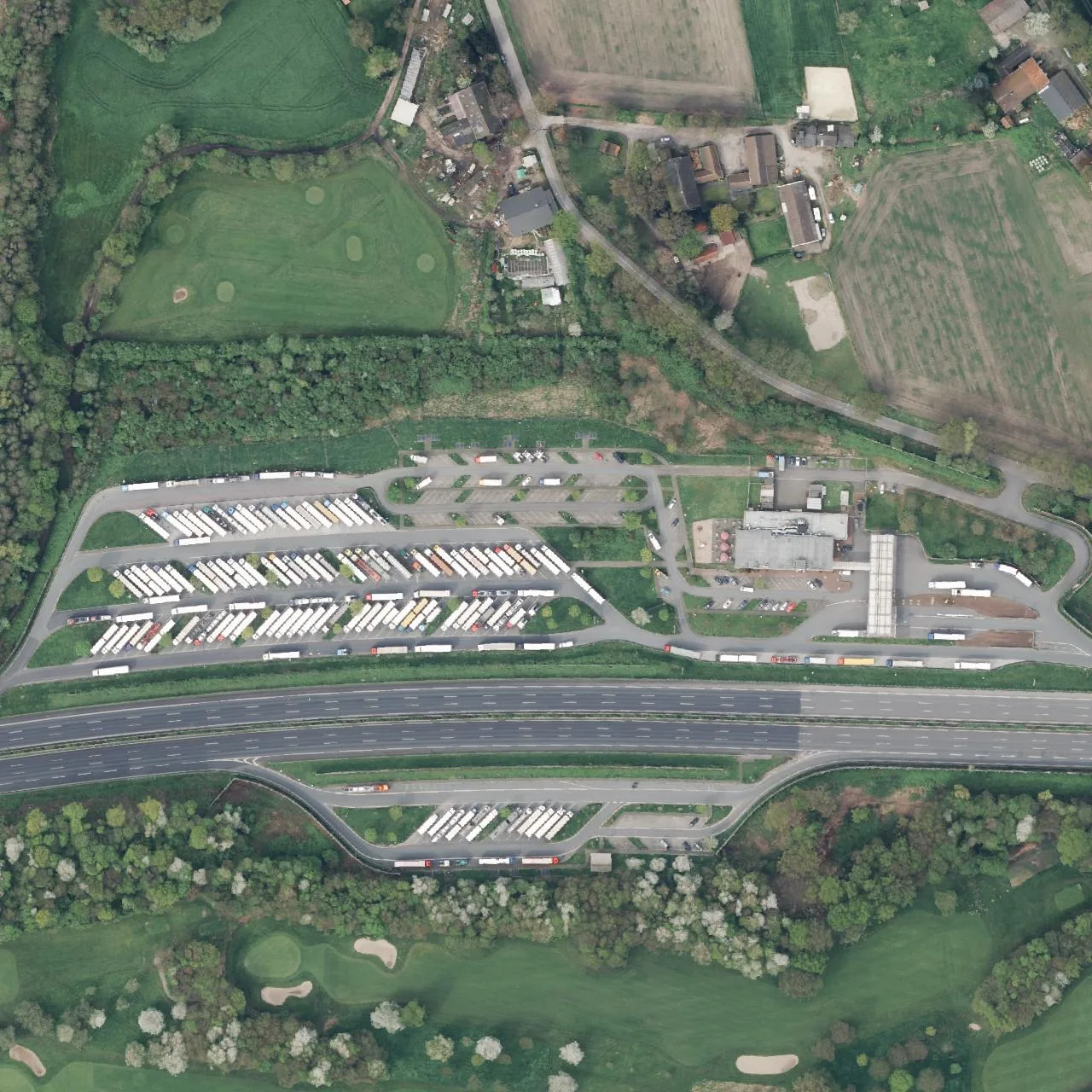 Aerial photo (orthophoto) of truck parking Resser Mark (Nord) from 2024