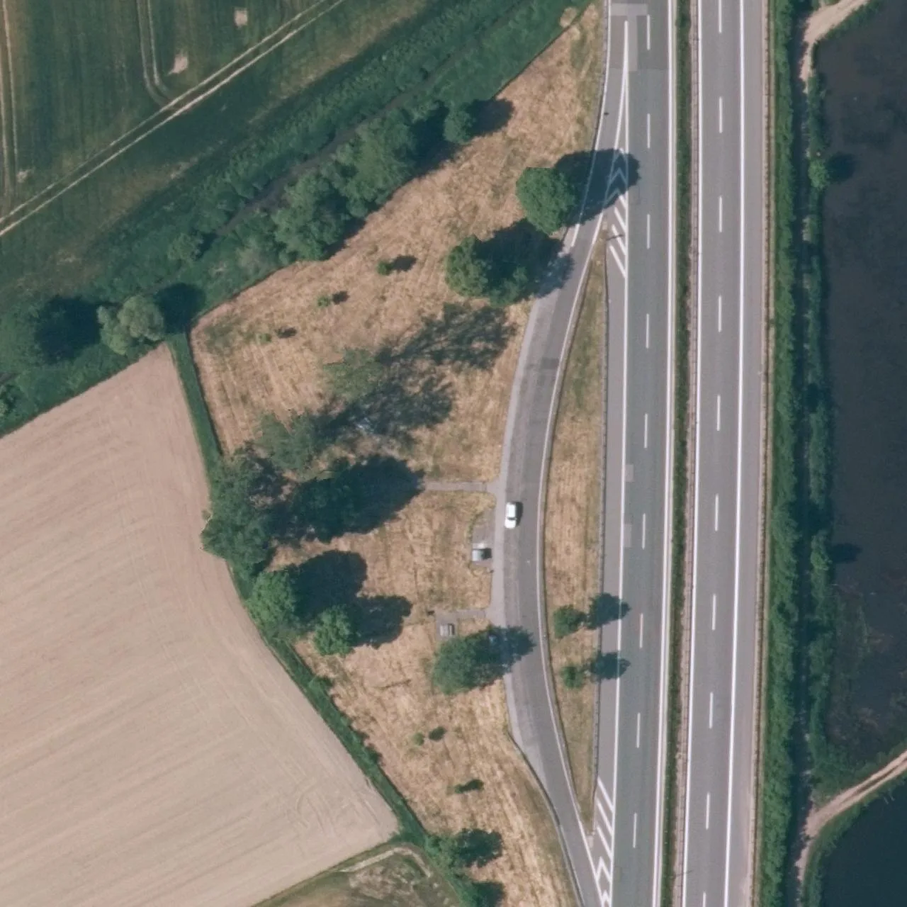Aerial photo (orthophoto) of truck parking Lindenloh West from 2023