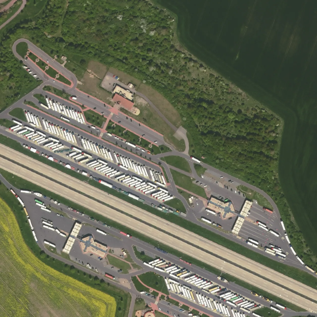 Aerial photo (orthophoto) of truck parking Börde Nord from 2025