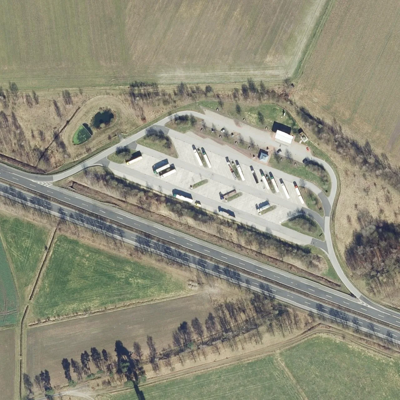 Aerial photo (orthophoto) of truck parking Hamwiede Nord from 2021