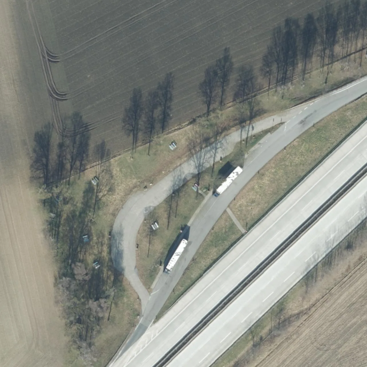 Aerial photo (orthophoto) of truck parking NI 21 N bei km 136,1 from 2023