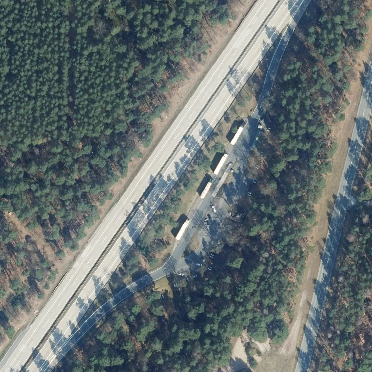 Aerial photo (orthophoto) of truck parking Dorfmark Ost from 2025