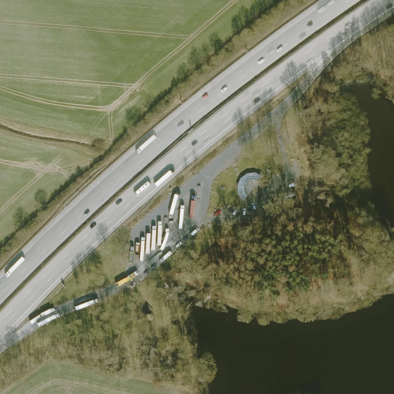 Aerial photo (orthophoto) of truck parking Ohlendiek from 2025