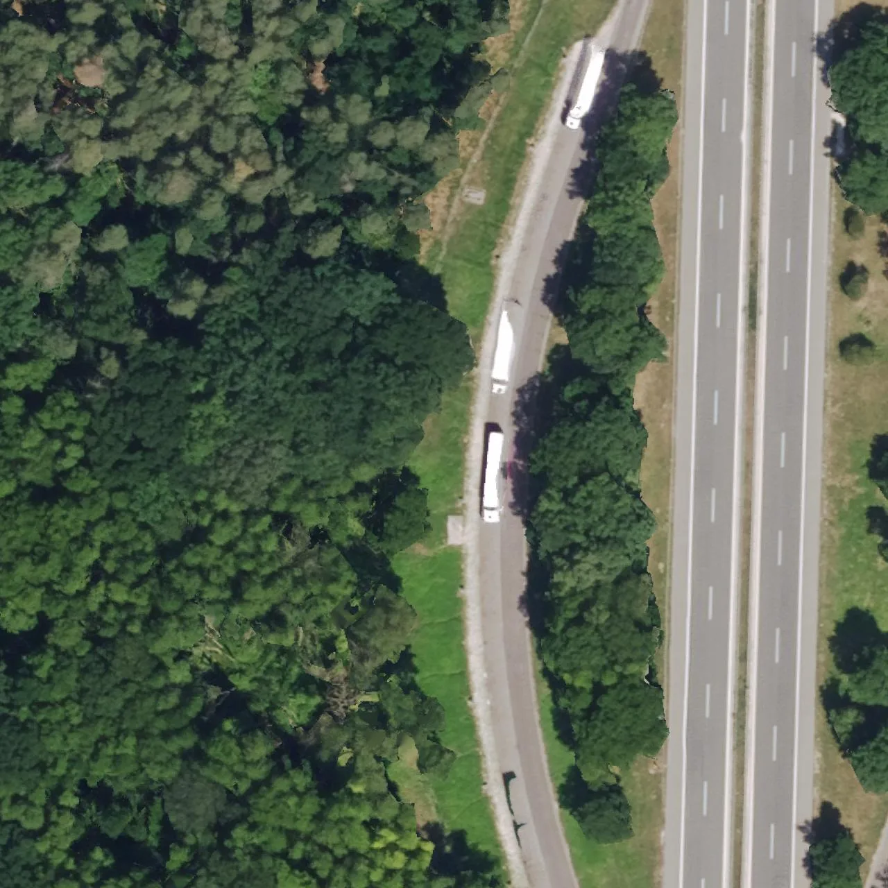 Aerial photo (orthophoto) of truck parking Fuchswald West from 2025