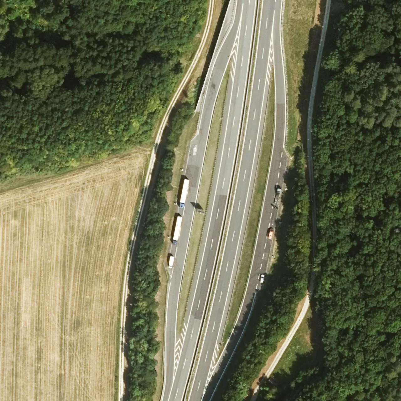 Aerial photo (orthophoto) of truck parking Zapfendorf West from 2023