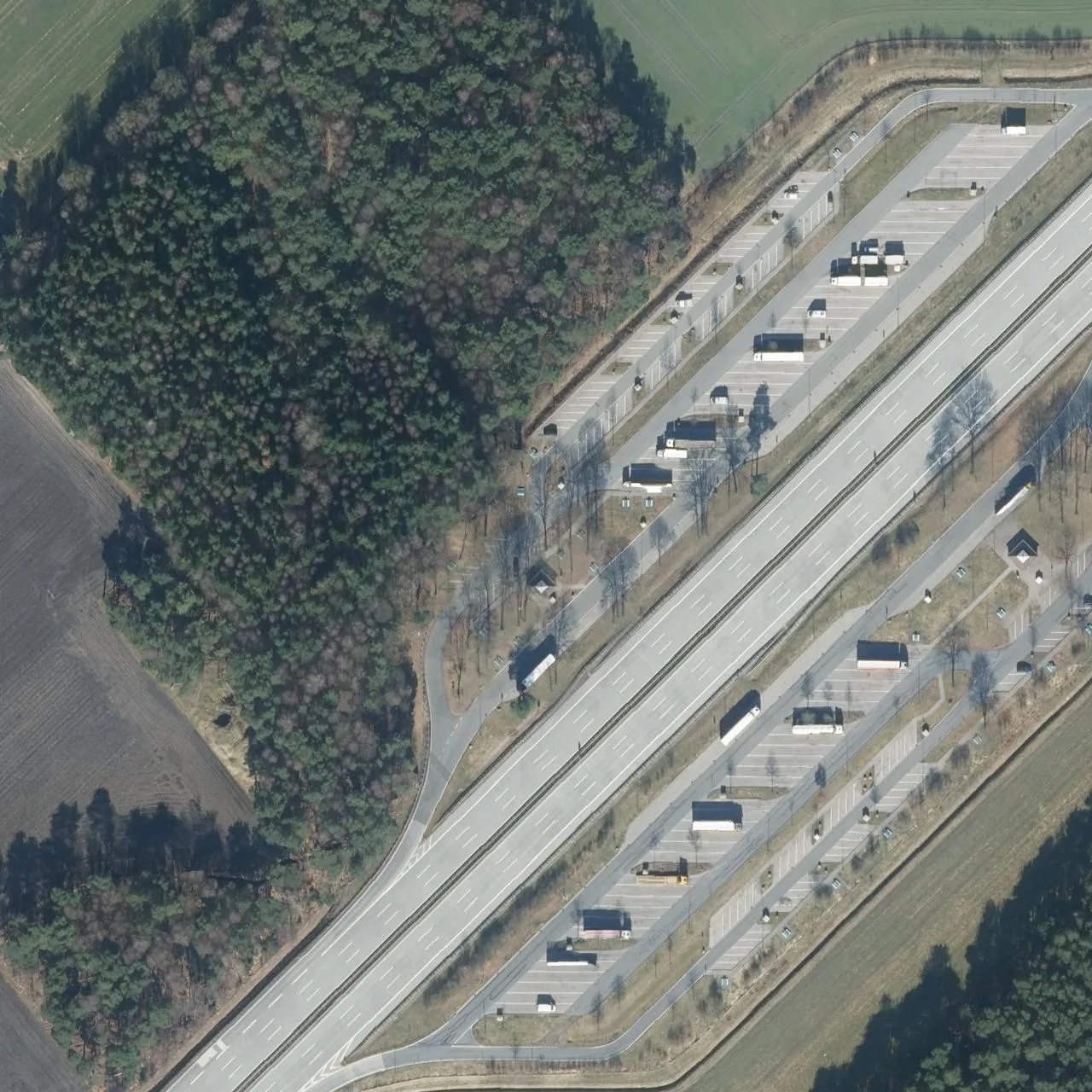 Aerial photo (orthophoto) of truck parking Hatzte Nord from 2024
