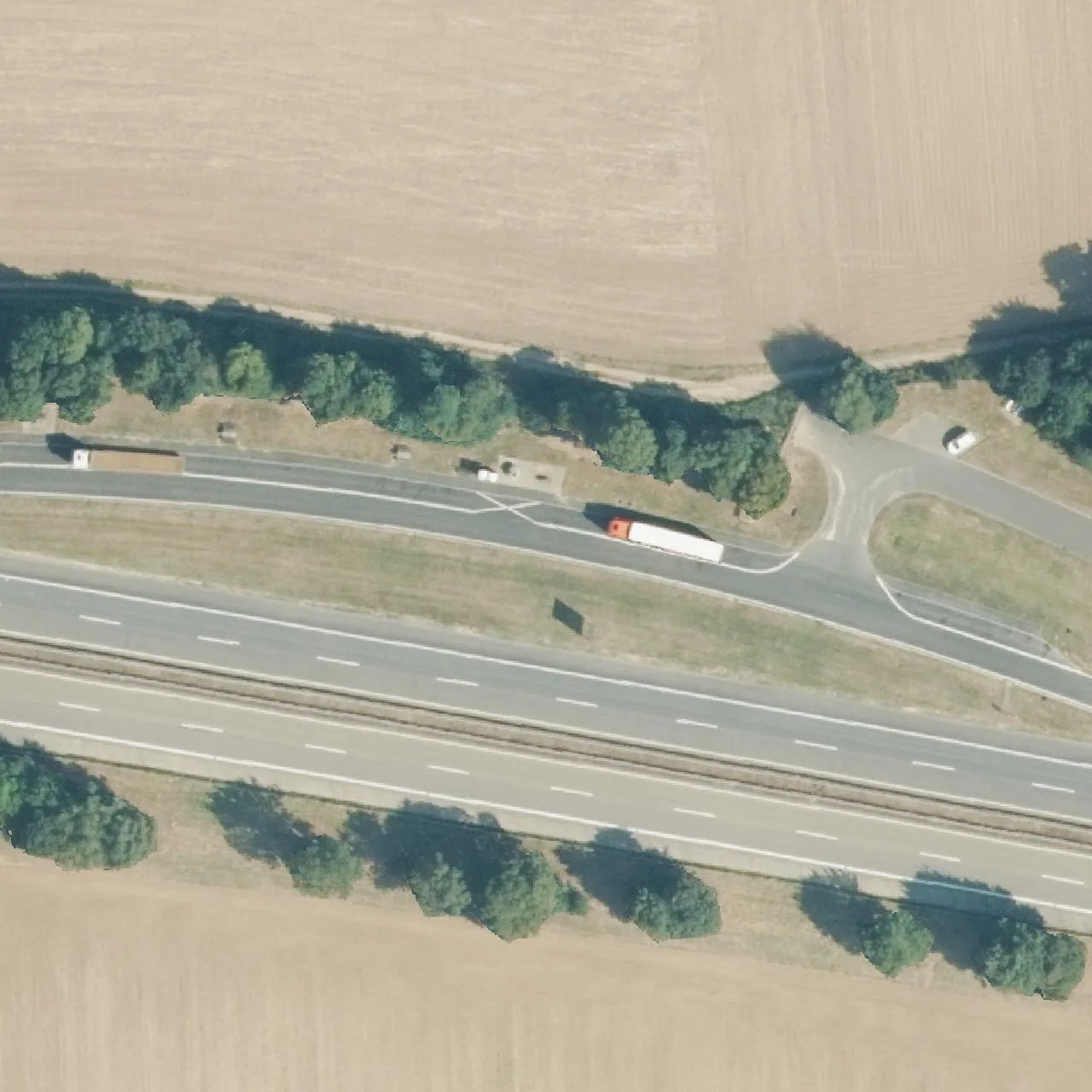 Aerial photo (orthophoto) of truck parking Pfaffenpfad from 2024