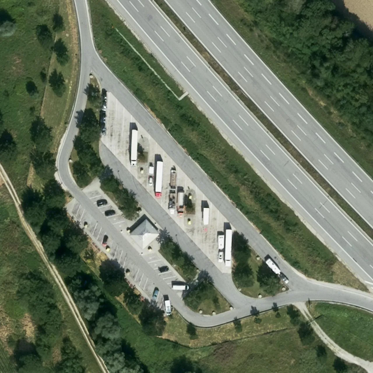 Aerial photo (orthophoto) of truck parking Fuchsberg West from 2022