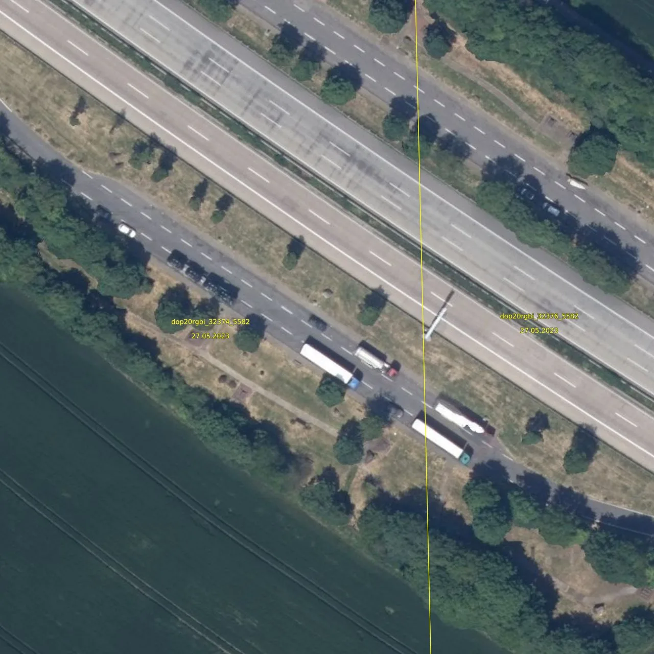 Luftbild (Orthofoto) des LKW-Parkplatzes Im Dürpel aus dem Jahr 2023