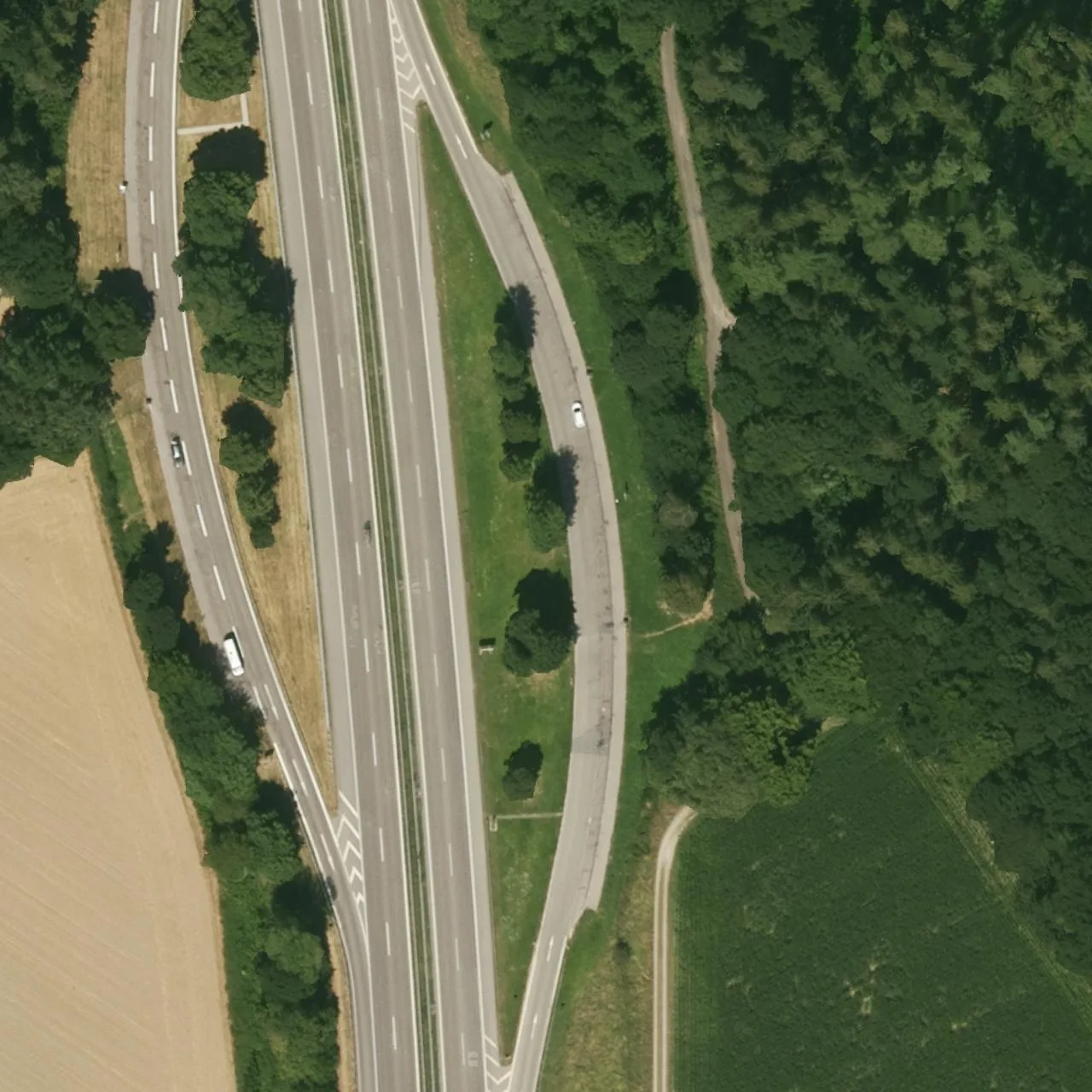 Aerial photo (orthophoto) of truck parking Reudelsberger Forst-Ost from 2022