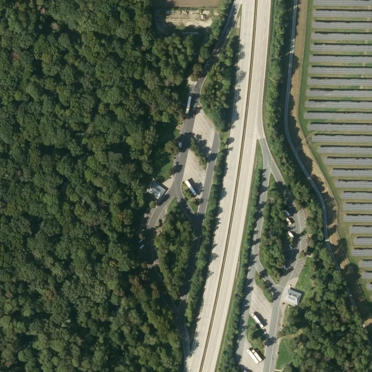 Aerial photo (orthophoto) of truck parking Fuchsloch West from 2023
